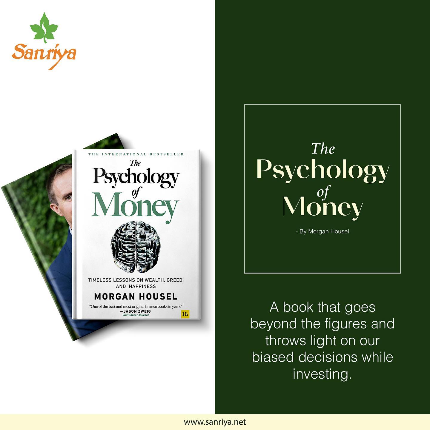 The book Psychology of Money offers a unique perspective of investing  beyond the numbers and charts. The author, Morgan Housel, explores the  psychological and behavioral factors that affects our financial decisions.  He